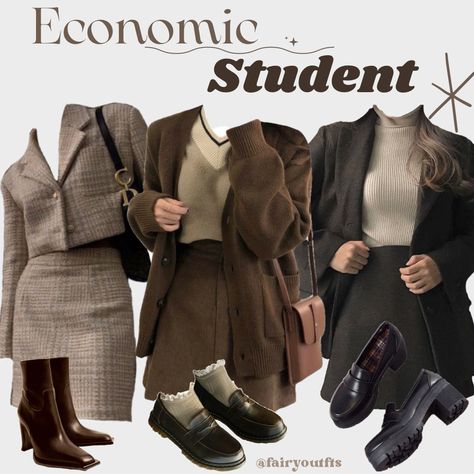 Economics Student Aesthetic Outfit, Dark Adecamia Fashion, Accounting Student Outfit, Accounting Outfit Women, History Major Aesthetic Outfits, Infp Aesthetic Outfit, Infp Fashion, Mbti Style, Brown Cardigan Outfit