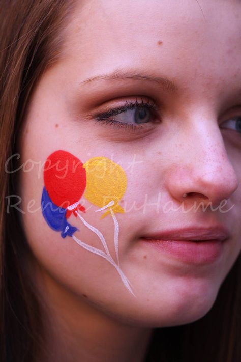 Standard Cheek Balloons by renduh-facepaint on DeviantArt Easy Face Painting Ideas, Face Painting Ideas For Kids, Dog Face Paints, Easy Face Painting, Easy Face Painting Designs, Clown Face Paint, Painting Ideas For Kids, Face Painting Ideas, Cheek Art