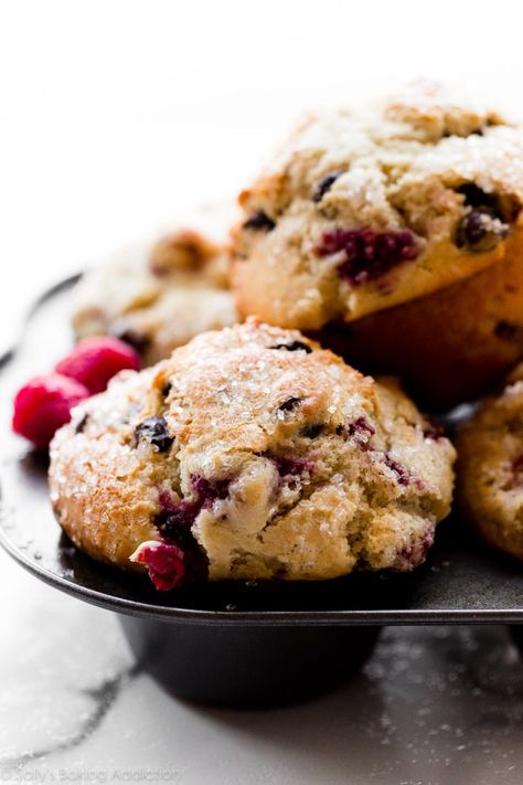 White Choc Raspberry Muffins, Jumbo Raspberry Muffins, White Chocolate Raspberry Muffins, Raspberry Chocolate Chip Muffins, Raspberry White Chocolate Muffins, Muffins Chocolate, Raspberry Chocolate Chip, Fruit Muffins, Sallys Baking