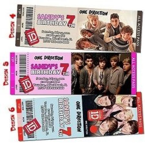 One Direction Birthday Party, One Direction Tickets, One Direction Party, One Direction Birthday, One Direction Merch, Abdominal Binder, One Direction Songs, Party Tickets, Party Projects