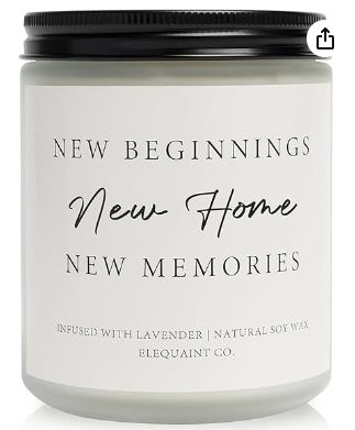 BEST HOUSEWARMING GIFTS - Want to find a perfect gift for housewarming without the hours searching? Relax, our scented candle has been designed specially for the new home celebration with the words: NEW HOME, NEW BEGINNINGS, NEW MEMORIES. It can express your best wishes for the new host and hostess. Great house warming decoration or moving party decor House Warming Decoration, Moving Party, Gift For New House, Housewarming Gift Ideas, Lavender Scented Candle, Best Housewarming Gifts, New Memories, New Homeowner Gift, Memorial Candle