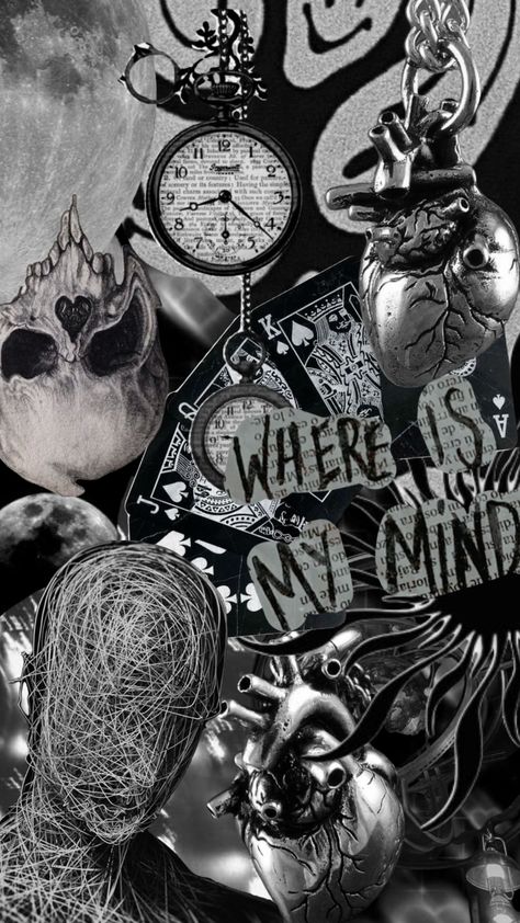 #blackandwhite #blackandwhiteaesthetic #aesthetic #depressionvibes #crazy #whereismymind #angsty Creepy Wallpapers Aesthetic, Philophobia Aesthetic Wallpaper, Crazy Wallpaper Aesthetic, Anime Collage Wallpaper Aesthetic, Collage Wallpaper Black, Skeleton Artwork, Grunge Posters, Goth Wallpaper, Gothic Wallpaper