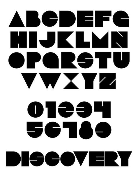 geometric Art Deco Fonts, Geometric Font, 타이포그래피 포스터 디자인, Text Logo Design, Typography Alphabet, Bauhaus Poster, Font Inspiration, Logo Type, Typeface Design