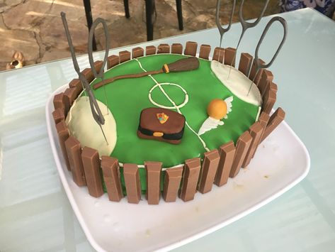 Quidditch Cake, Harry Potter Motto Party, Gateau Harry Potter, Birthday Recipes, Kids Birthday Party Food, Harry Potter Birthday Cake, Cumpleaños Harry Potter, Harry Potter Bday, Harry Potter Quidditch