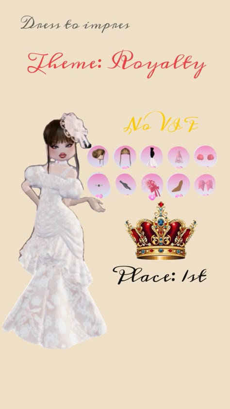 Dti royal outfit Royalty Theme, Royalty Dress, Theme Dress, Royal Dresses, Roblox Codes, Themed Outfits, Dress To Impress, Royalty