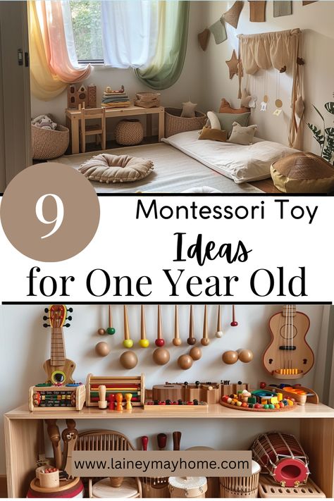 Montessori-inspired Toys for One Year Old 🔆 #MontessoriBed #ChildFurniture #ToddlerRoomDecor #NaturalMaterials #WoodenToys #KidsRoomInspiration #MontessoriHome #EcoFriendlyKids #ToddlerSleep #ParentingIdeas 1 Year Montessori Toys, Montessori For One Year Old, Montessori Toys For One Year Old, Montessori Gifts For One Year Old, Montessori Playroom 12 Months, Playroom For 1 Year, Montessori Toys For 1 Year, Montessori Play Space, Montessori Toys 9-12 Months