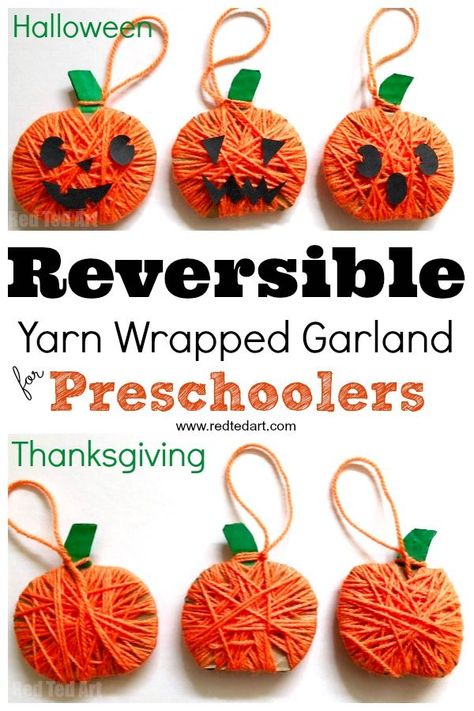 Harvest Festivals, Preschool Crafts Fall, Halloween Crafts For Toddlers, Pumpkin Garland, Crafts For Teens To Make, Easy Halloween Crafts, Fall Crafts For Kids, Autumn Crafts, Halloween Crafts For Kids