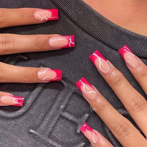 Short Nails Nail Art, Art For Short Nails, Nail Art For Short Nails, Nail Art Easy, Summer Nails Ideas, Pink Tip Nails, Nail Art Inspo, French Tip Acrylic Nails, Simple Acrylic Nails