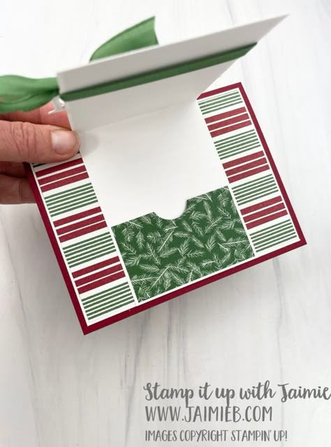 Stampin' Up! A Walk in the Forest Gift Card Holder Gift Card Holders Stampin Up, Gift Card Holder Diy, Walk In The Forest, Forest Gift, Fancy Fold Card Tutorials, Gift Cards Money, Christmas Gift Card Holders, Diy Gift Card, Card Folds