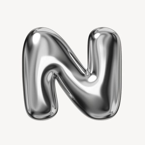 Download premium psd / image of N alphabet, 3D chrome metallic balloon design by Sakarin S 🥰 Save This Pin, Then Explore Our Website balloon type font, balloon text font, font balloon typography, balloon font wallpaper, balloon font writing, 2024 balloon font, balloon font 3d Balloon Letters Font, Chrome Book Wallpapers, Balloon Typography, Bubble Writing Font, Font Wallpaper, N Alphabet, Silver Typography, Font Writing, Chrome Letters