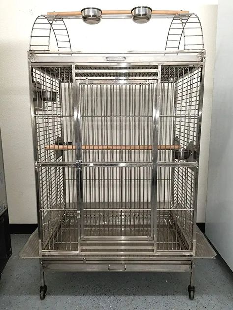 Amazon.com : Stainless Steel XL Extra Large Bird Parrot Macaw Indoor Outdoor Cage Playtop : Pet Supplies Macaw Cage, Finch Cage, Best Pet Birds, Bird Cages For Sale, Macaw Bird, Pet Birds Parrots, Large Bird Cages, Parrot Pet, Bird Parrot