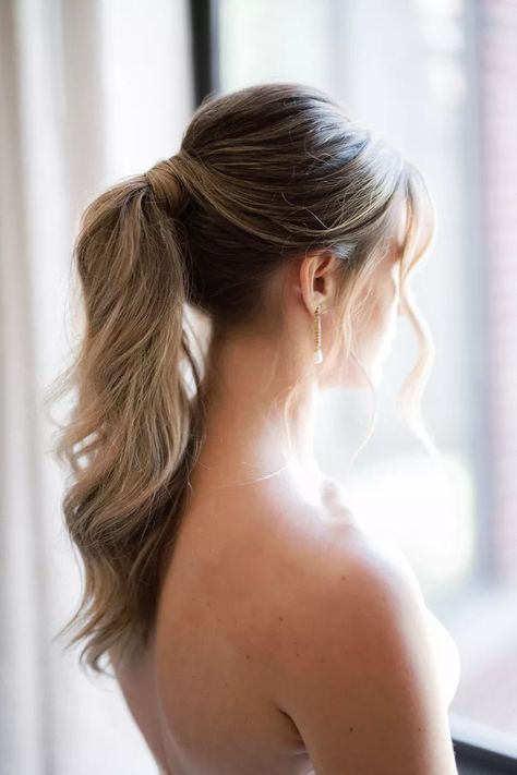 Ponytail Bridal Hair, Bridesmaid Ponytail, Wedding Ponytail Hairstyles, Bridal Ponytail, Wedding Ponytail, Bridesmaid Hair Inspo, Bridemaids Hairstyles, High Ponytail Hairstyles, Guest Hair