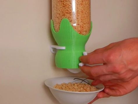 Cereal Dispenser by Romain7333 - Thingiverse Bar En Palette, Dispenser Diy, Cereal Dispenser, 3d Printing Diy, 3d Printer Projects, 3d Printed Objects, Drill Bits, 3d Printer, 3d Printing