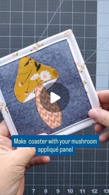 Muriel Corbierre on Instagram: "So you've made a mushroom appliqué (YouTube tutorial), and you like it? Why not make a coaster with it?
My panel size is 5.5". I applied fusible fleece to both backs. The binding is 2.5" wide, and its length is the perimeter of your panel plus 6". Seam allowance 1/4". Save for later and share with a friend!" Mushroom Applique, Fusible Fleece, Seam Allowance, Save For Later, Youtube Tutorials, Binding, Coasters, Quilting, Stuffed Mushrooms