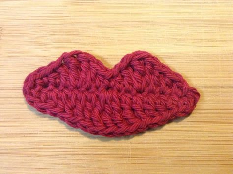 Luscious Lips Crochet Pattern Puff Flower, Crochet Puff Flower, Crochet Embellishments, Valentines Crochet, Holiday Crochet, Crochet Cross, Crochet Flower Patterns, Crochet Applique, Crochet Motif