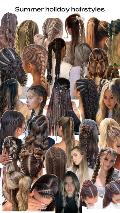 Summer holiday hairstyles to make you feel good enjoy 🫶🏻🩷 Summer Holiday Hairstyles, Hairstyle Examples, Cute Hairstyles For School, Easy Hairstyles For Thick Hair, Hair Inspiration Long, Cute Simple Hairstyles, Medium Length Hair With Layers, Hair Inspiration Short, Hairdos For Curly Hair