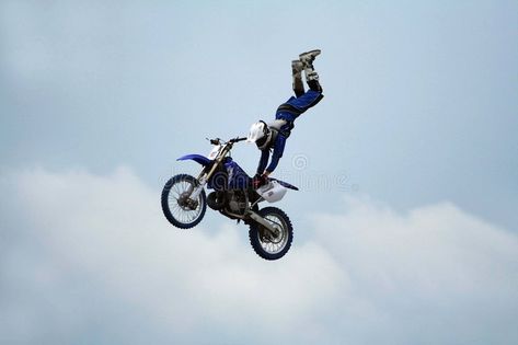 Motorcycle stunt acrobatics. A stunt biker performing an acrobatic figure in the #Sponsored , #SPONSORED, #Ad, #stunt, #acrobatic, #figure, #acrobatics Stunt Man, Circus Aesthetic, Graphics Animation, Motion Graphics Animation, Aerial View, Movies Showing, Motion Graphics, The Sky, Circus