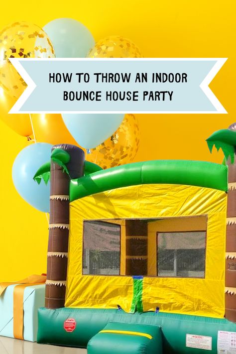 Why confine your bounce house to outdoor summer play? Winter weather doesn’t mean you can’t jump into some fun. Let’s talk about how to host an indoor bounce house party! Bounce House Party Ideas, Indoor Bounce House Party Birthday, Bouncy House Birthday Party, Jump House Party, Bounce House Birthday Party Ideas, Indoor Bounce House Business, Bouncy House Party, Bounce House Birthday Party Invitations, Toys For Bounce House