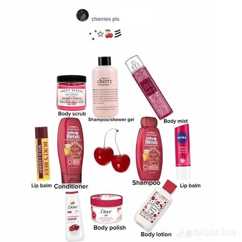 Cherry Products, Cheap Skin Care Products, Beauty Routine Tips, Shower Skin Care, Healthy Skin Tips, Perfume Scents, Body Care Routine, Shower Routine, Sweet Cherries