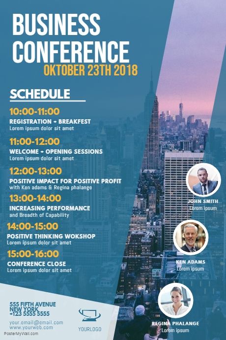 Business Conference Schedule Flyer Template Business Conference Flyer, Agenda Design, Conference Branding, Conference Ideas, Conference Poster, Event Poster Template, Banner Design Layout, Event Posters, Poster Design Layout