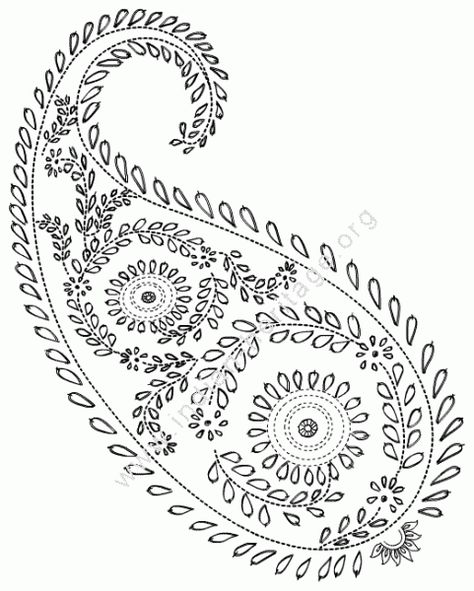 Motif pur coussin Embroidery Paisley, Cute Embroidery Patterns, Crewel Embroidery Patterns, Paisley Embroidery, Saree Work, Bead Embroidery Patterns, Pola Sulam, Embroidery Patterns Vintage, Paper Embroidery