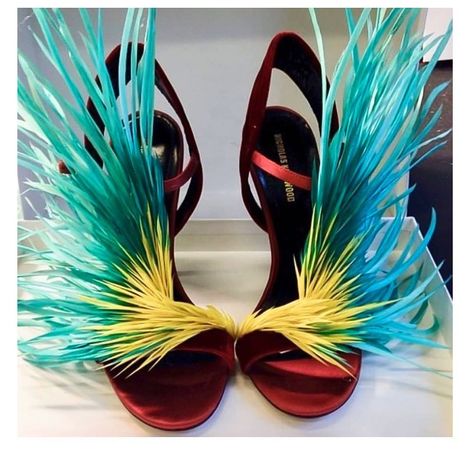 Jovoń 🔌✨ on Instagram: “🌺😍#fashion #fashionable  #fashionista #instafashion #fashionstyle #fashionaddict #fashiondiaries #fashiondesigner #fashioninspiration…” Cinderella Slippers, Fire Costume, Z Shoes, Jamaica Outfits, Feather Heels, Cinderella Slipper, Drag Looks, Boots Socks, Victoria Secret Outfits