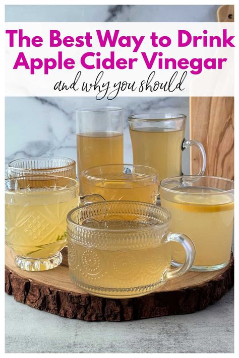 Unlock the secrets of apple cider vinegar's health-boosting potential. Find the best way to drink apple cider vinegar with our delicious drink recipes! From refreshing tonics to flavorful teas, find your favorite way to sip and savor the benefits of ACV, and why you would want to. #bestwaytodrinkapplecidervinegar #applecidervinegarhealthbenefits #howtodrinkapplecidervinegar #howtodrinkACV Health Benefits Of Apple Cider Vinegar, Acv Tea, Apple Cider Viniger, Apple Cider Vinegar Tea, Benefits Of Acv, Apple Cider Vinegar Drink Recipes, Drink Apple Cider Vinegar, Apple Cider Vinegar Health, Acv Drink