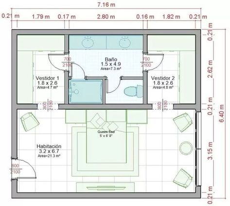 Master Suite Floor Plan, Master Bath Layout, Bedroom Layout Design, Materials Board Interior Design, Apartments Exterior, 3d Floor Plan, Bedroom Layout, Building House Plans Designs, House Construction Plan