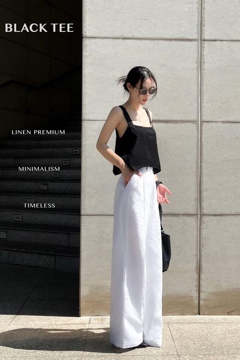 Casual Clean Girl Outfit, Acubi Formal Fashion, Tita Outfit Ideas, China Outfits Style, Simple Elegant Korean Outfit, Summer Outfits Chinese Street Style, Douyin Elegant Outfit, Tita Fits, Korean White Aesthetic Outfit