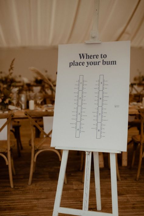 Simple and minimal wedding seating chart White Wedding Seating Chart, Wedding Table Signage, Wedding Dress With Bow, Nature Wedding Dress, Wedding Table Seating Chart, Middleton Lodge, Pregnant Bride, Wedding Table Seating, Table Seating Chart