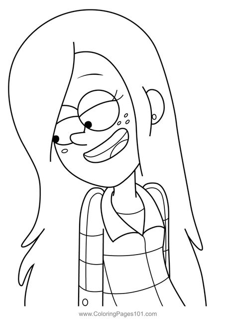 Wendy Corduroy Happy Gravity Falls Coloring Page Gravity Falls Drawings, Gravity Falls Coloring Pages, Palette Playground, Wendy Corduroy, Accent Wall Designs, Couple Drawing, Fall Coloring Pages, Disney Colors, Fall Printables