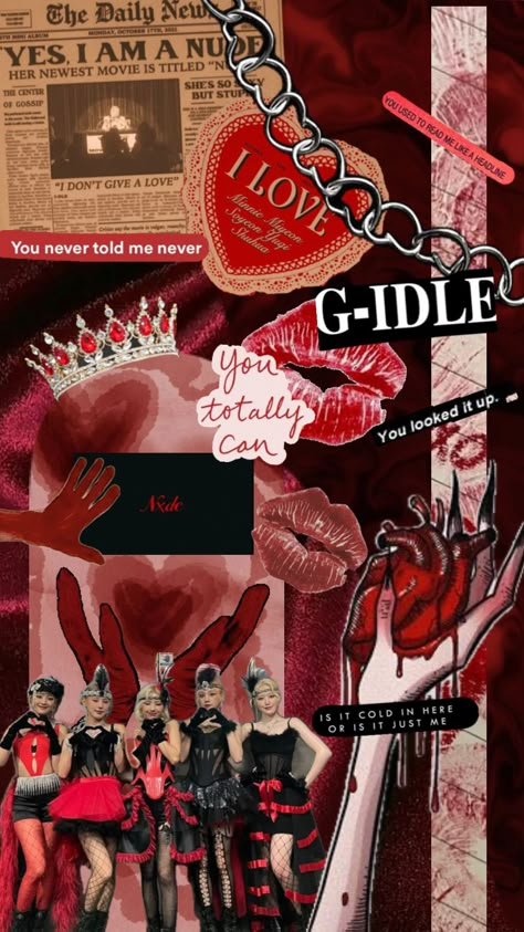 Gidle Nxde, Connect With People, Your Aesthetic, Creative Energy, Energy, Collage, Red, Black