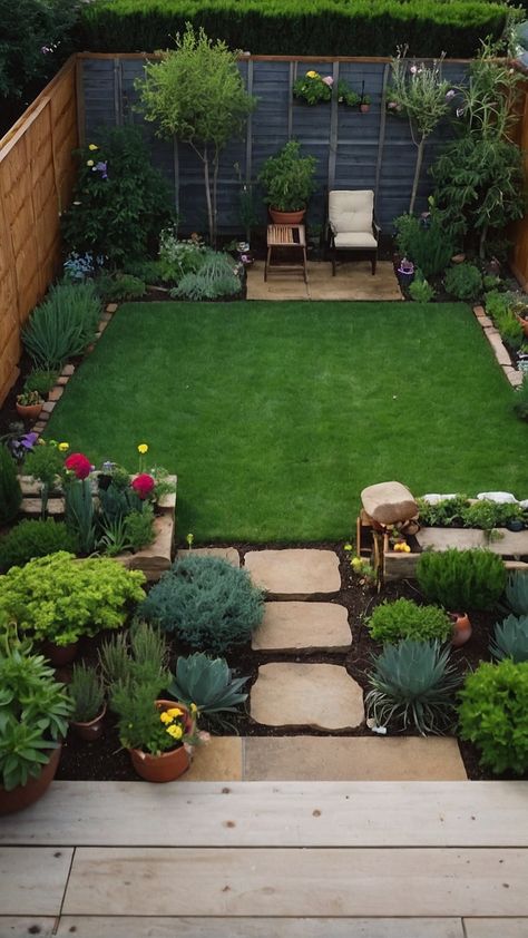 10 Stunning Small Garden Layout Ideas for Beginners - Inspire Inlet Garden In A Small Space, Small Side Garden Design, Landscape Small House, Simple Small Garden Ideas, Garden Simple Design, Small Home Garden Design, Small Cottage Backyard Ideas, House With Small Garden, Small Lawn Design Ideas