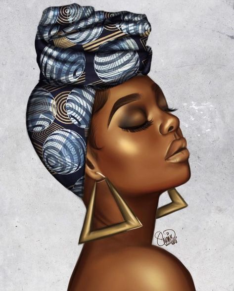 The Wrap Closet on Instagram: “That’s right Sis. Hold ya head up high!!! * * tag source * * * * * * #headwraps #headwrap #headwrapqueen #headwrapstyles #headwraplife…” A Woman, Hair, Gold, Black, Art