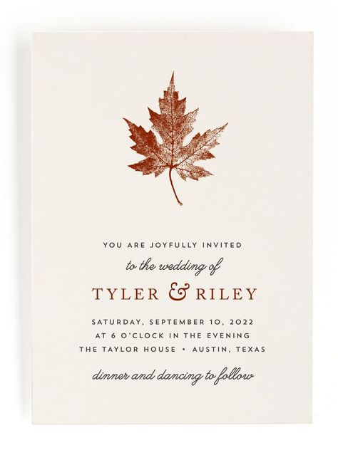 Ideas & Advice by The Knot Minimalist Fall Wedding, Wedding Invitations Autumn, Fall Wedding Invites, Wedding Invitations Simple, Halloween Wedding Invitations, Wood Wedding Invitations, Wedding Design Inspiration, Autumn Invitations, Wedding Reception Design