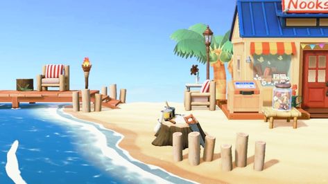 Acnh Nook Cranny, Cute Beach Ideas, Nooks Cranny, Animal Crossing Guide, City Folk, Beach Ideas, Island Decor, New Animal Crossing, Secret Beach