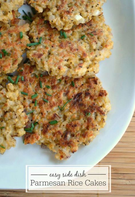 Parmesan rice cakes (patties) is a family favorite way to use up leftover rice. You'll never know you're eating leftovers. Cheese Rice Cakes, Leftover Cilantro, Rice Patties Recipe, Rice Patties, Parmesan Rice, Leftover Rice Recipes, Oregon Cottage, Rice Cake Recipes, Lime Rice