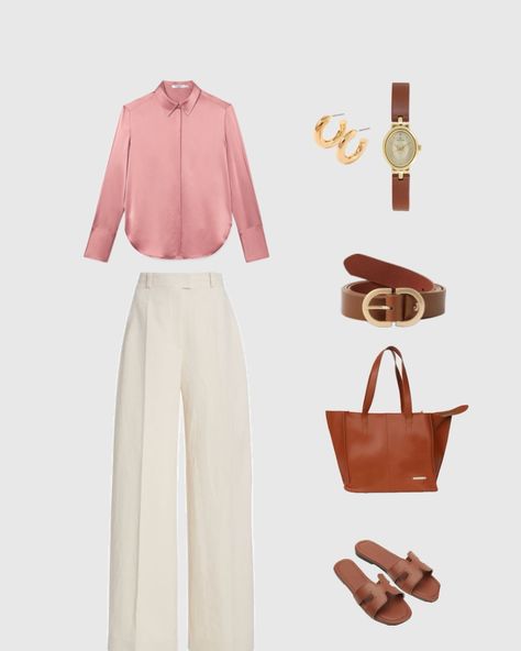 Comment links 🔗 to get link into dm. Make sure to follow me for more. . . . . Pinterest outfit ideas, Affordable fashion, Meesho outfits, Myntra outfits, Budget-friendly fashion . . . . #myntrahaul #affordablefashion #pinterestinspired #budgetfashionista Meesho Outfits, Pink Blouses Outfit, Pinterest Outfit Ideas, Pink Silk Blouse, Cream Outfit, How To Look Expensive, Cream Trousers, Brown Tote Bag, Casual Day Outfits