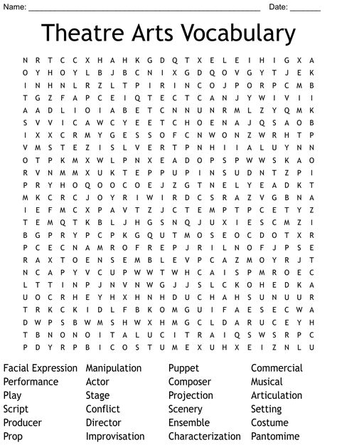 Theatre Arts Vocabulary Word Search Pokemon Word Search, Chemical Bonds, Easy Word Search, Atomic Structure, Music Worksheets, Reading Comprehension Skills, Computer Basics, Peer Pressure, Vocabulary Activities