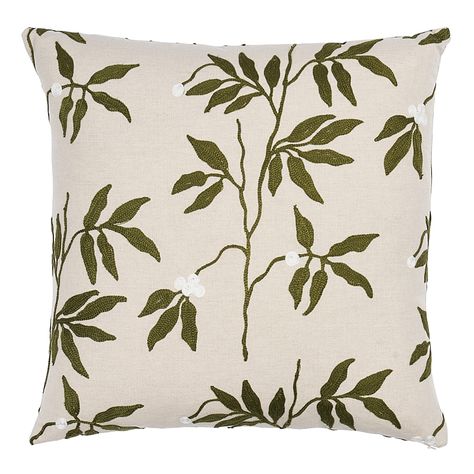 LILLIA EMBROIDERY 20" PILLOW | Schumacher Schumacher Pillows, Neutral Pillows, Trim Fabric, American Modern, Quilted Sham, New Traditional, Down Feather, Pillows And Throws, Guest Towels