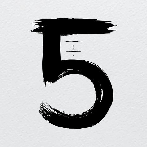 Number 5 grunge hand drawn font style vector | free image by rawpixel.com / Mind Number 5 Font Design, 5 Tattoo Number Design, Number Tattoo Ideas Design, 5 Number Tattoo, Number 5 Design Graphics, Number 5 Drawing, 5 Number Logo, 5 Number Design Fonts, 5 Aesthetic Number