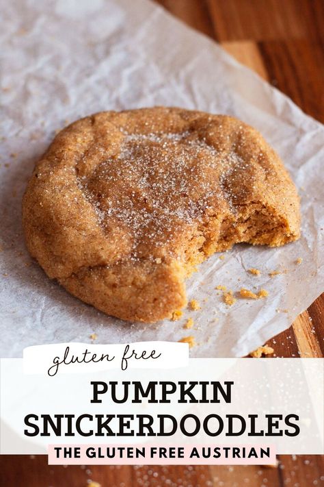 Say goodbye to traditional fall cookies and hello to these irresistible gluten-free Pumpkin Snickerdoodles. Made with real pumpkin and loaded with all your favorite fall spices, these soft and chewy treats are the ultimate addition to your autumn baking repertoire. Trust us, one bite and you'll be hooked. So why wait? Whip up a batch and indulge in the flavors of the season. Pumpkin Snickerdoodles Gluten Free, Thanksgiving Cookies Gluten Free, Gluten Free Pumpkin Snickerdoodle Cookies, Gluten Free Pumpkin Snickerdoodles, Gluten Free Fall Cookies, Gluten Free Fall Desserts, Gluten Free Dairy Free Recipes Dinner, Gluten Free Pumpkin Cookies, Gluten Free Fall Recipes