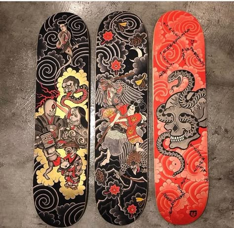 Aesthetic Skateboard, Skateboard Furniture, Painted Skateboard, Snowboard Art, Skateboarding Tricks, Skateboard Deck Art, Skateboard Art Design, Custom Skateboards, Japanese Drawings