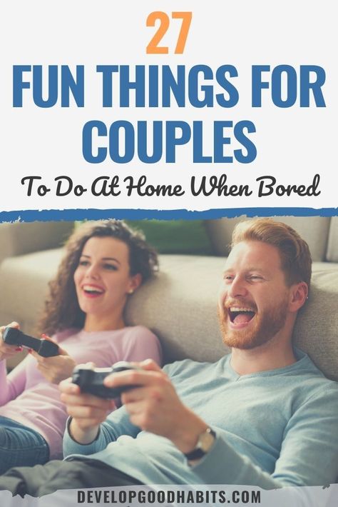 Spicing up your relationship with fun things for couples to do at home strengthens your bond. Picking the best boredom beaters makes it easier to feel happier and engaged. Bonding activities couples | fun things to do with your boyfriend at home | fun games for couples to play at home via @HabitChange Fun Things To Do At Home With Husband, Hangout Ideas With Boyfriend At Home, Things To Do With Partner At Home, Bonding Games For Couples, Playful Date Ideas, Activities To Do As A Couple, Chill Things To Do With Your Boyfriend, Bonding Activities For Couples, Hobbies For Couples At Home