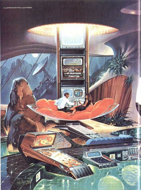 Retro Future Syd Mead, Novel Game, Interior Vintage, Futuristic Art, Science Fiction Art, Retro Futuristic, Futurism, Futuristic Architecture, Retro Futurism