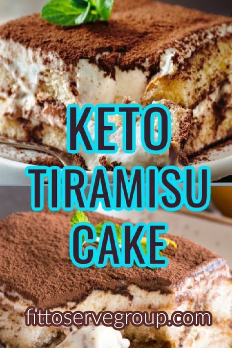 close up images of keto tiramisu cake served on white plates Low Carb Birthday Dessert, Keto Christmas Cake, Sugar Free Tiramisu, Keto Tiramisu Recipe, Sugar Free Tiramisu Recipe, Low Carb Cake Recipes, Low Carb Sugar Free Recipes, Low Carb Tiramisu, Soaked Cake