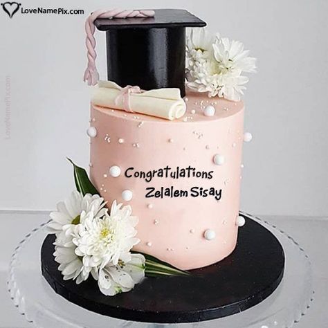 Zelalem Sisay Name Picture - Graduation Party Cake Ideas Graduation Party Cake Ideas, Malik Name, Simple Graduation Cakes, Party Cake Ideas, Graduation Cake Designs, Congratulations Cake, Graduation Party Desserts, Modern Birthday Cakes, Graduation Party Backdrops