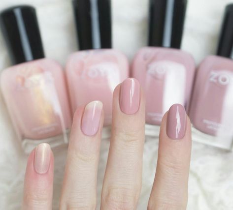 Zoya Erika, Bela, Avril, and Rue. Zoya Nail Polish Swatches, Zoya Nail Polish Colors, Nail Polish Combinations, Light Pink Nail Polish, Sheer Nail Polish, Nail Polish Shades, Sheer Nails, Nail Polish Colors Fall, Light Pink Nails