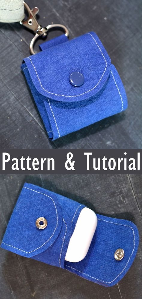 DIY AirPods Case Pattern & Tutorial Felt Earbud Case, Airpod Case Diy Sewing, Airpod Pouch Sewing Pattern, Earbud Pouch Pattern, Sew Airpod Case Pattern, Sew Airpod Case, Diy Headphone Case, Diy Earbud Case, Airpod Case Pattern