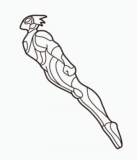 Outline Super Hero Male Flying Flying Superhero, Superhero Sketches, Vector Pattern, Super Hero, Vector Free, Motion, Royalty, Royalty Free, For Free